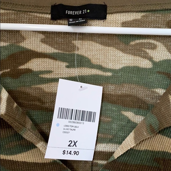Forever 21+ Camo Thermal Top - Picture 2 of 7
